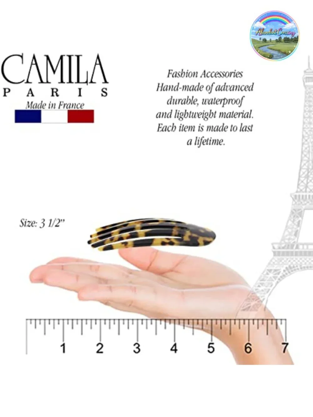French Hair Side Comb Handmade Cellulose Acetate Strong Hold for Women